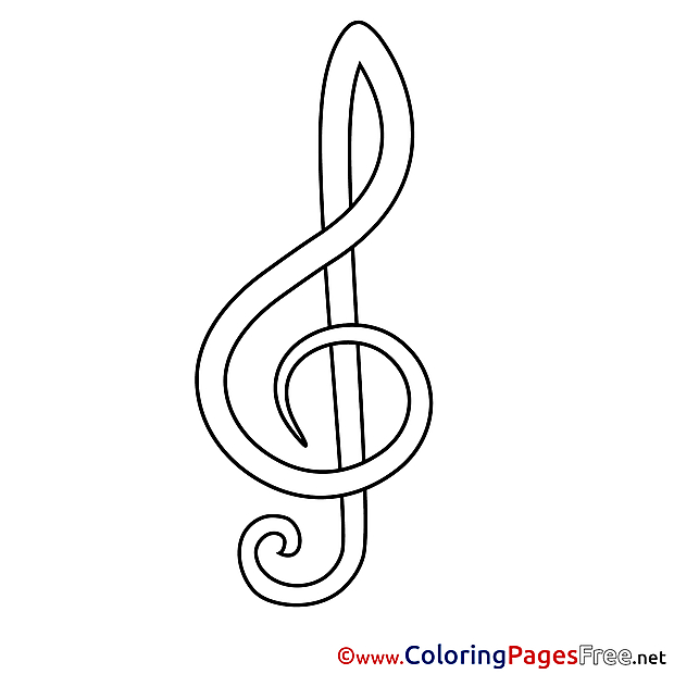 Treble Clef for Children free Coloring Pages