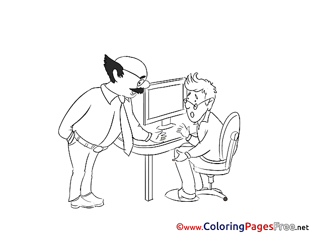 Chief for Kids Office printable Colouring Page