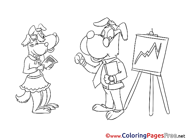 Dogs Graph Office  Coloring Sheets download free