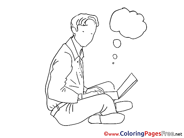 Laptop Man Colouring Sheet download free