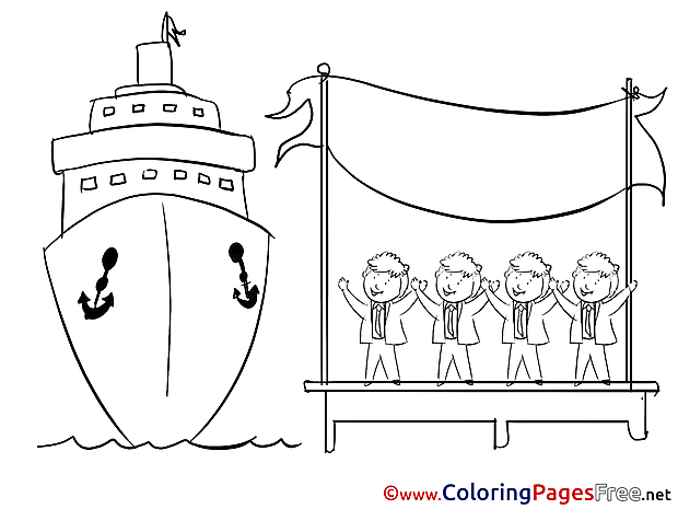 Ship Men Office Children download Colouring Page