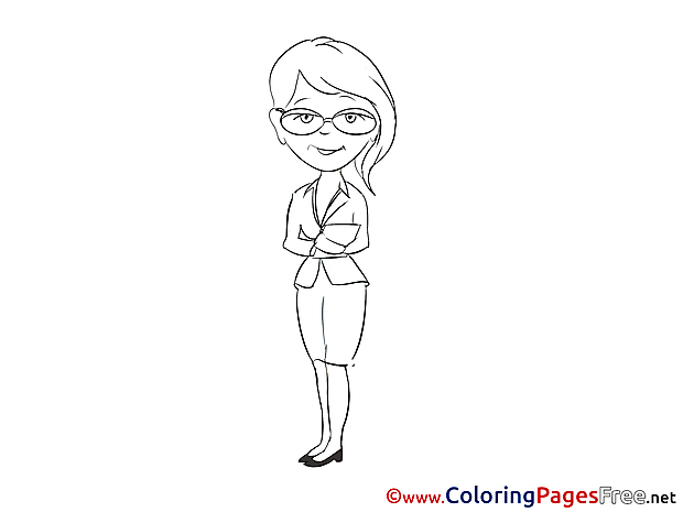 Woman in Office download Coloring Pages