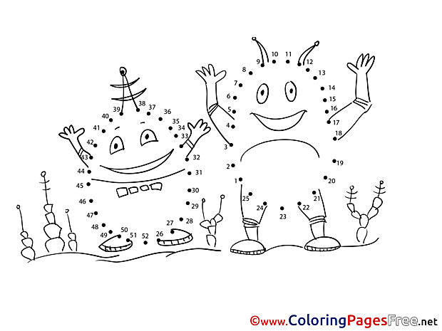 Aliens Kids Painting by Number Coloring Pages