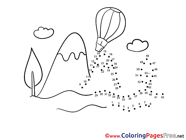 Balloon Painting by Number Coloring Pages free