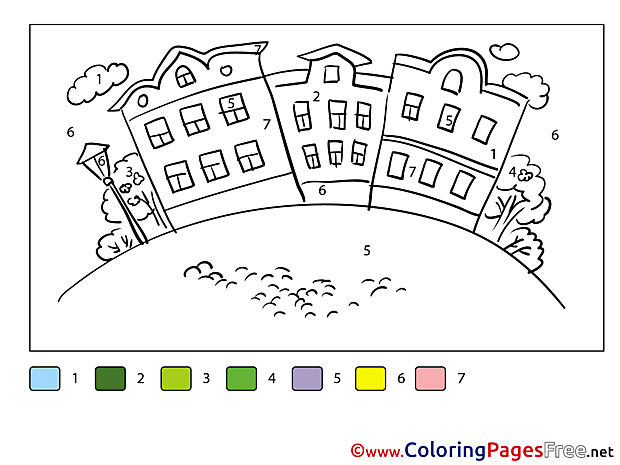 City Coloring Pages Painting by Number for free
