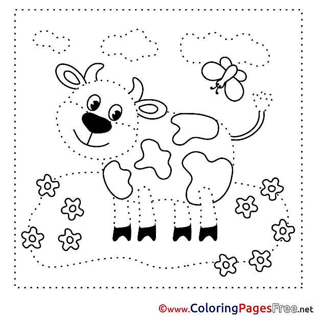 Cow Coloring Pages Painting by Number for free