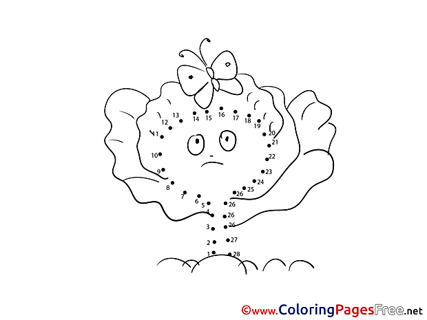 Flower Butterfly free Colouring Page Painting by Number