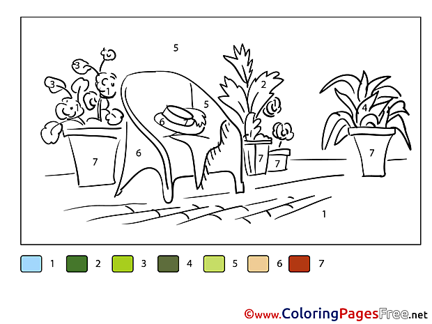 Houseplants Coloring Pages Painting by Number for free