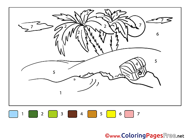Island Coloring Sheets Painting by Number free