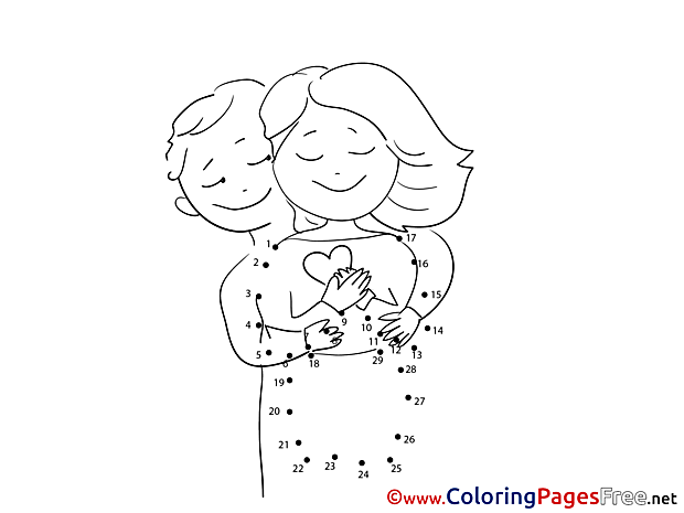 Love printable Painting by Number Coloring Sheets