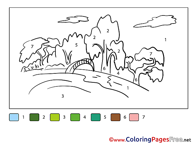 Nature download Painting by Number Coloring Pages
