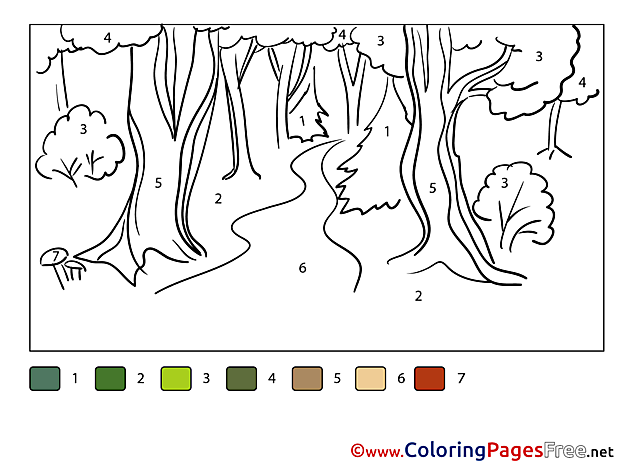 Pathway Painting by Number Coloring Pages free
