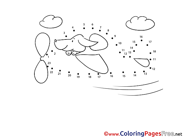 Plane Dog Coloring Pages Painting by Number