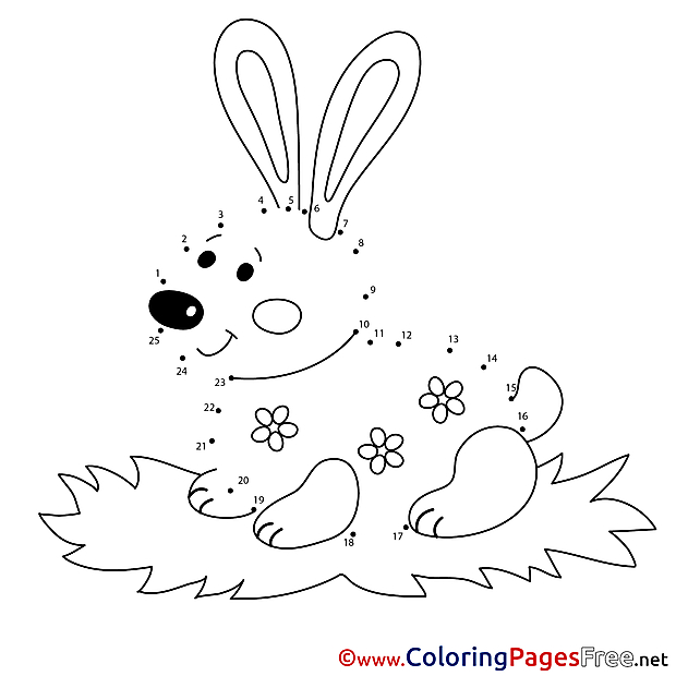 Rabbit printable Coloring Pages Painting by Number