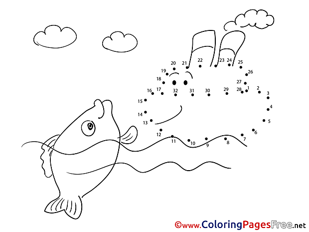 Steamship Colouring Page Painting by Number free