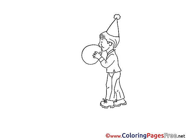 Balloon Boy Kids download Party Coloring Pages