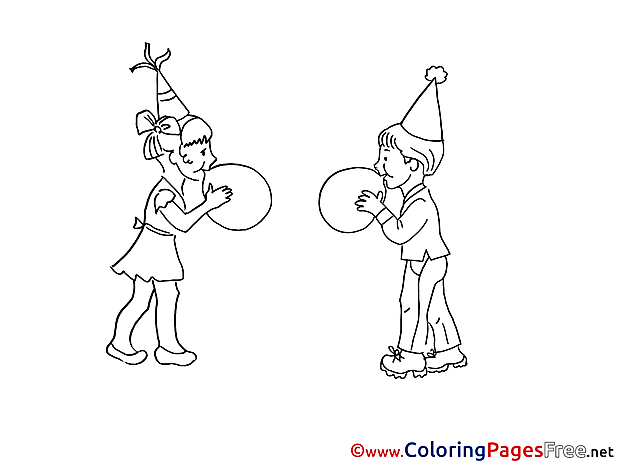 Balloons Kids download Colouring Sheet free