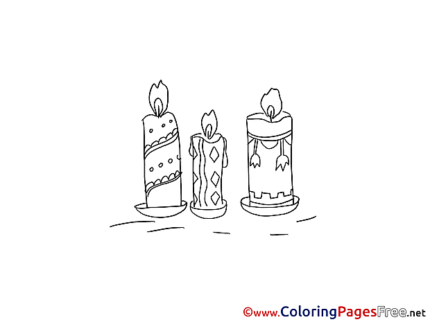 Candles Children Coloring Pages Party free