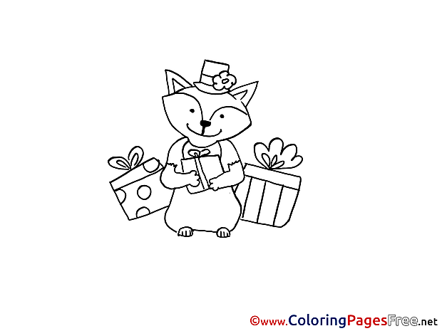 Cat Gifts Coloring Pages Party for free