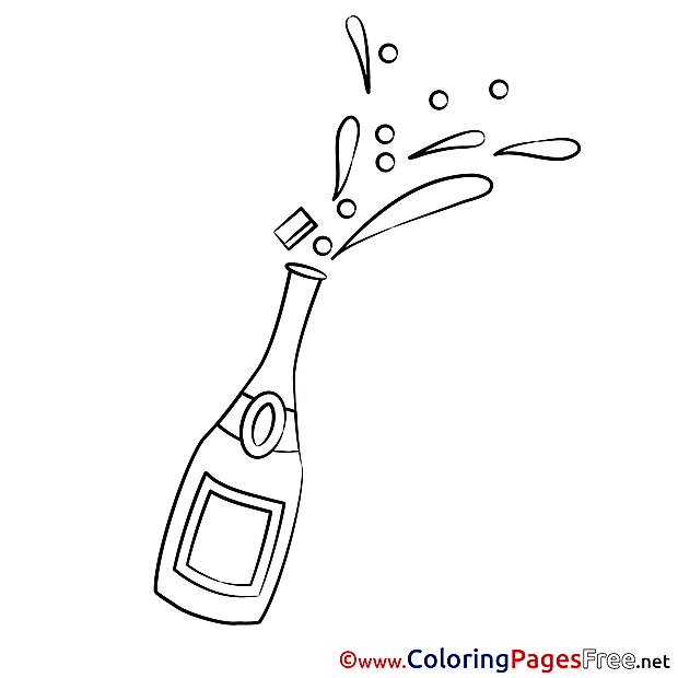 Champagne for Kids printable Colouring Page