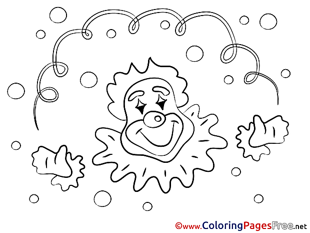 Clown for free Party Coloring Pages download