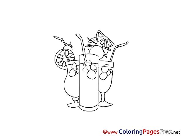 Cocktail free printable Coloring Sheets