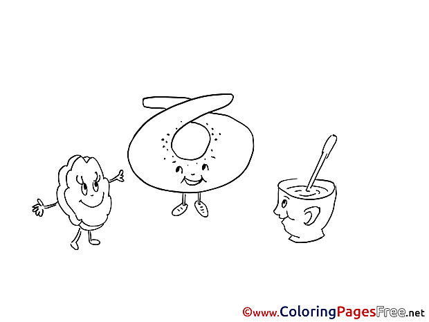 Cookie Tea Colouring Sheet Party download free