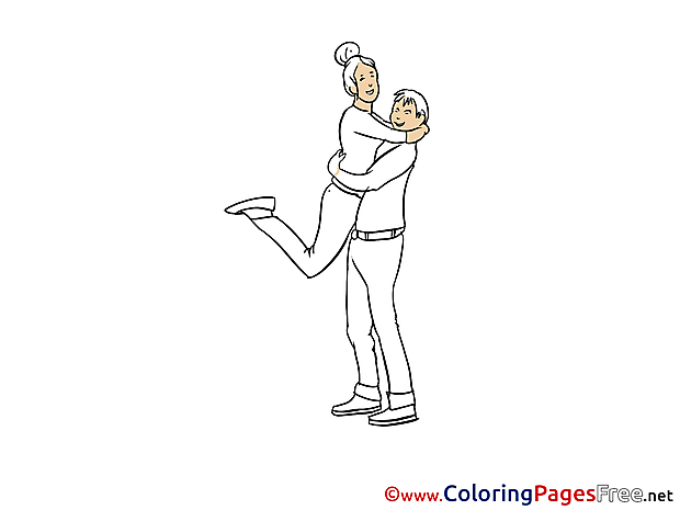 Couple Party Children download Colouring Page