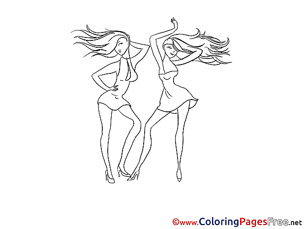 Dancer Girls for Children free Coloring Pages