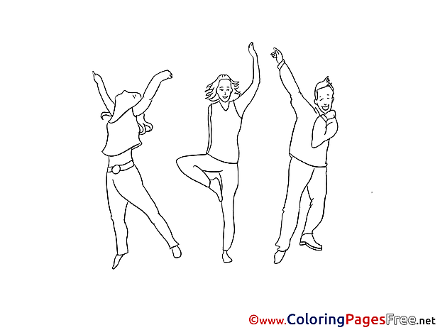 Dancing Teenagers Coloring Pages for free