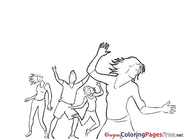 Disco free Colouring Page download