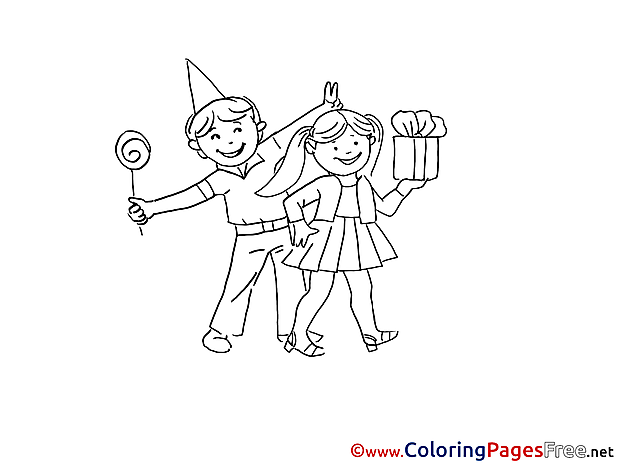 Gift Kids Colouring Sheet download free