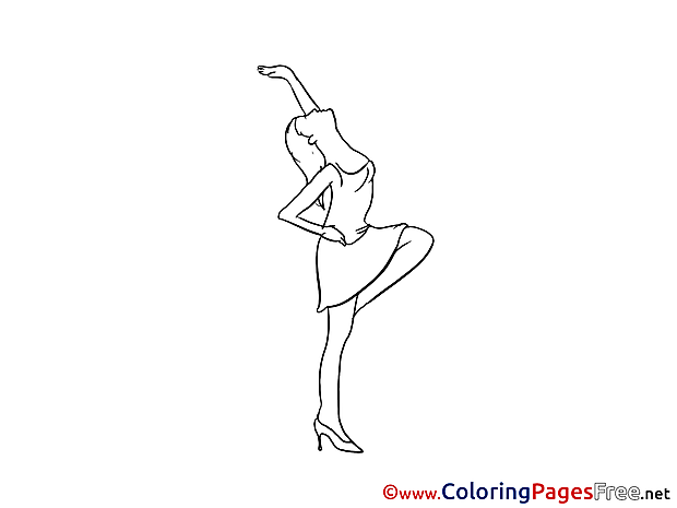 Girl free Party Colouring Page download