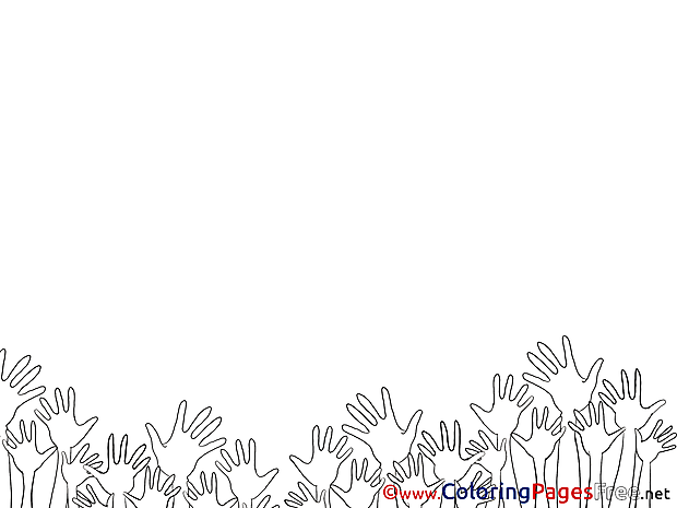 Hands Party Kids download Coloring Pages