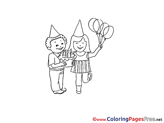 Kids Balloons download Coloring Pages