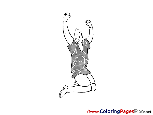Man Dancing Colouring Page printable free