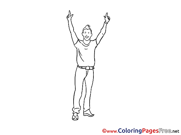 Man Party Children download Colouring Page