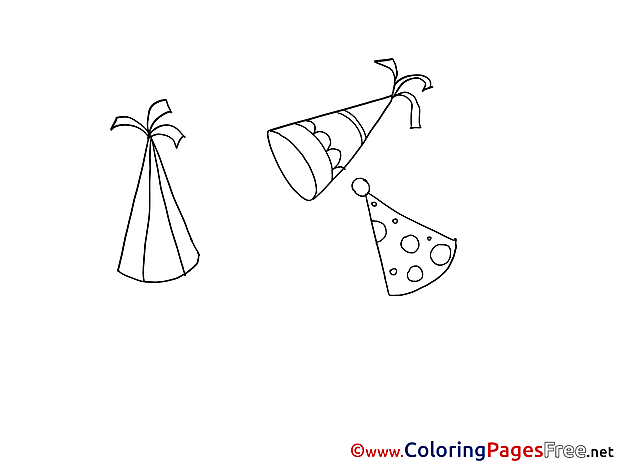 Party Caps for free Coloring Pages download