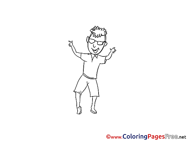 Party Dance Man Coloring Sheets download free