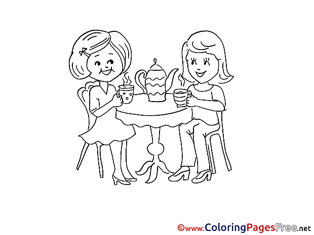 Tea Party for Children free Coloring Pages