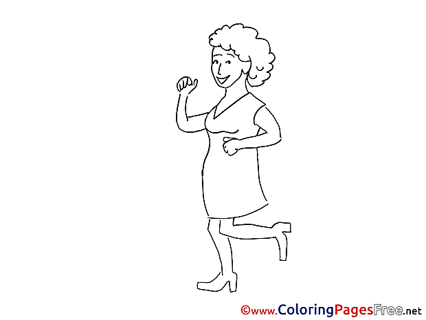 Woman Dancing Colouring Sheet download free