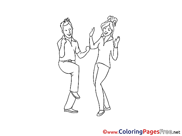 Youth Dancing Kids free Coloring Page