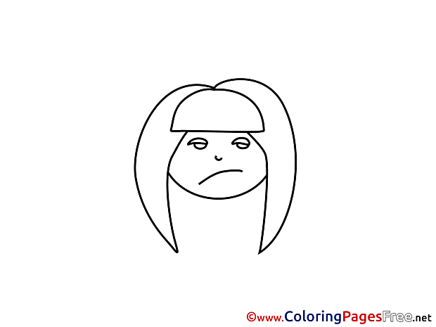 Angry Girl Children Coloring Pages free