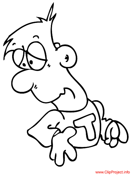 Cartoon boy coloring page for free