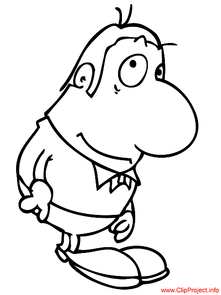 Cartoon man image for free to coloring