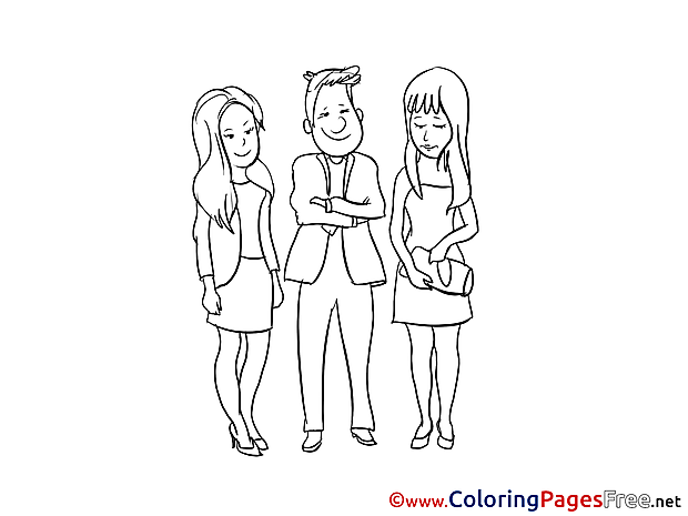 Colleagues Colouring Sheet download free