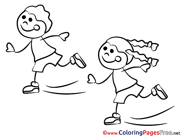 Coloring Sheets Girls on Skates download free