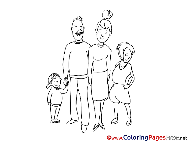 Family free Colouring Page download