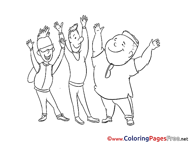 Friends Kids free Coloring Page