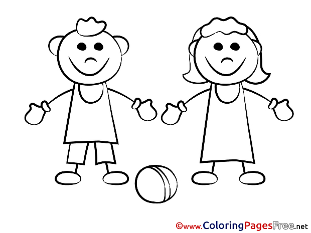 Game Ball for Kids printable Colouring Page